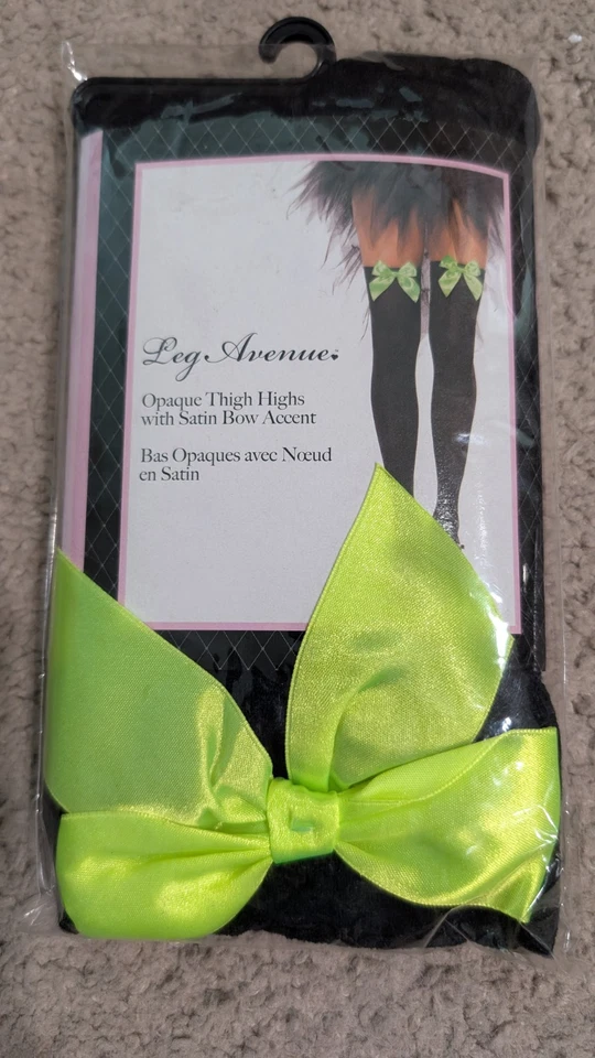 Lote Leg Avenue hasta los muslos verde negro rojo mancha lazo encaje top 90-164 lb red Foto 4 de 4