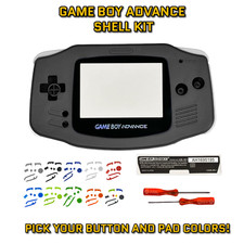 GBA Nintendo Game Boy Advance BLACK Replacement Housing SHELL Screen BUTTONS 