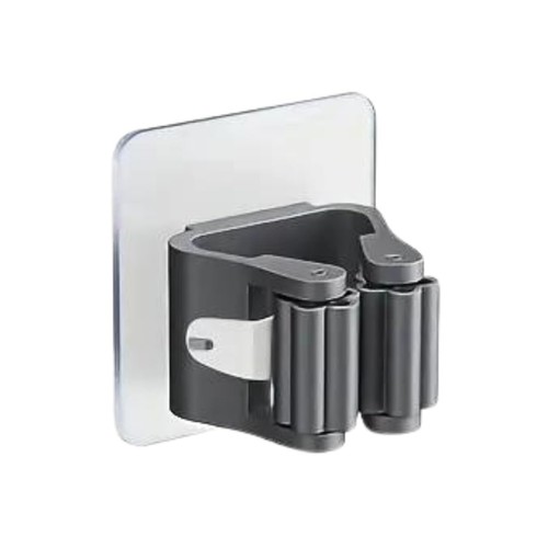 4 Hooks Mop and Broom Holder Wall Mount - Broom Organizer Storage with Anti-S... - 第 1/6 張圖片