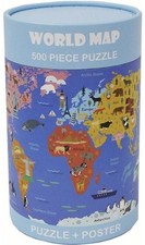 World Map Puzzle 500 Piece Puzzle and Poster NEW Sealed