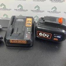 Black and Decker 60V Max Lithium Ion Battery Charger & LBX1560 60V Battery