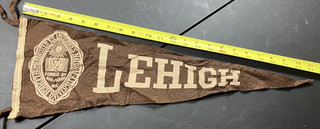 Antique Felt Pennant Flag Banner Lehigh University Brown 23.5" x 8.25"