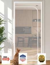 BFNN Cat Screen Door, Extra Tall Cat-Proof Mesh Gate, 32"x80" - White