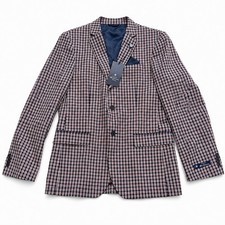 Ben Sherman Men s Tailoring 38R Red Blue Check Sport Coat Blazer NWT