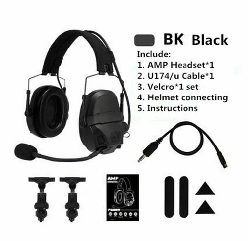 IN Stock FMA FCS AMP Tactical Communication Headset Noise Reduction V20/V60 PTT - Picture 2 of 17