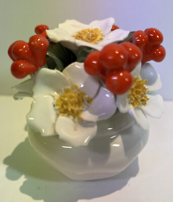 VTG Aynsley Berries Flowers Bone China December Rose Bouquet England