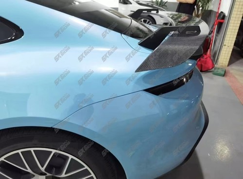 Real Carbon Fiber Rear GT Body Kit Spoiler Wing For Porsche Taycan 2020-2024 - Picture 13 of 21