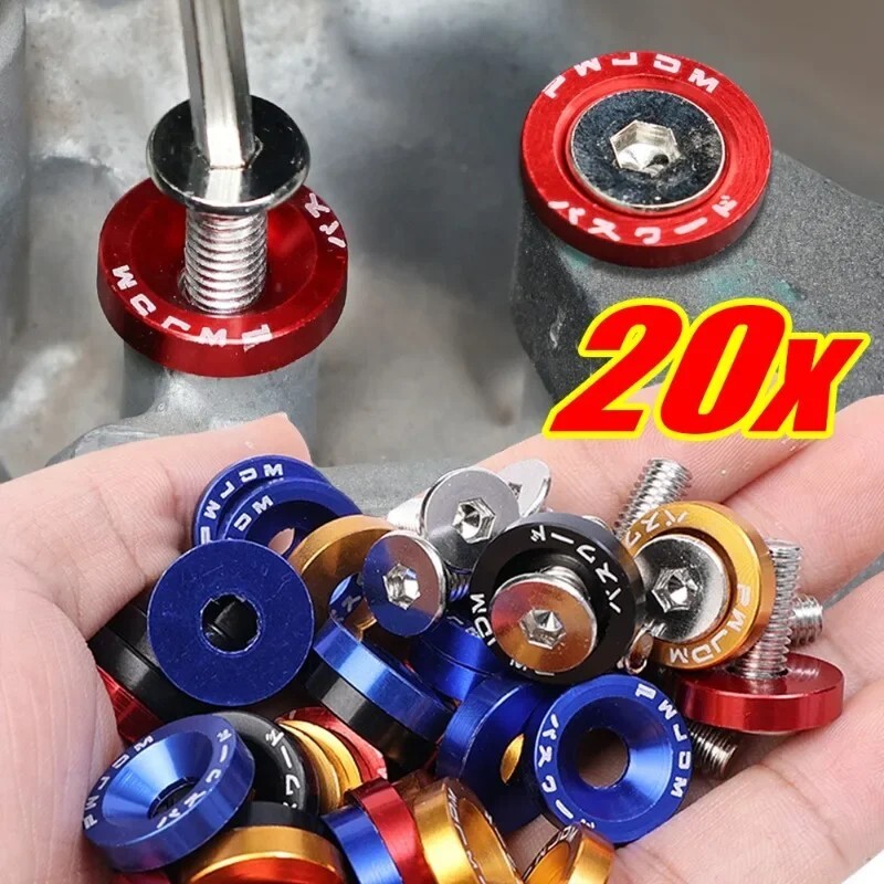 JDM M6 Aluminum Hex Fender Washer Bolt Set Fit for Honda Models