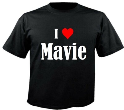 T-Shirt I Love Mavie für Damen Herren und Kinder Farben Schwarz Weiss Pink