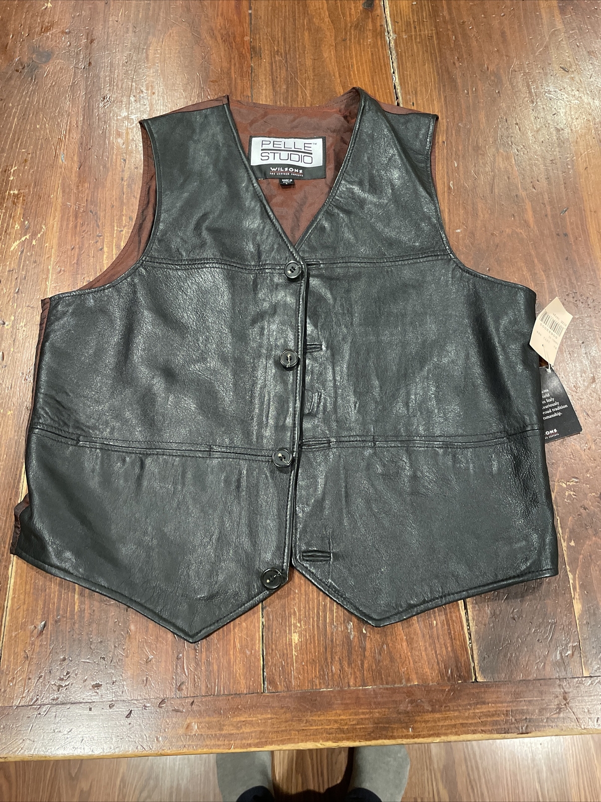 WILSONS LEATHER 本革 レザーベストLブラック シンプル メンズ WILSONS LEATHER 本革 レザーベストLブラック シンプル メンズ 楽天