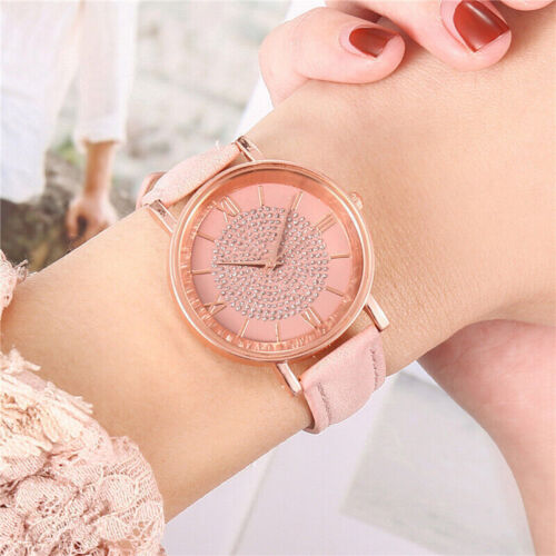 Women's Casual Roman Numerals Imitation Leather Strap Analog Quartz Dress Watch - Picture 6 of 21