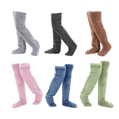 Overknee hohe flauschige Socken Winter Schlafsocken für Schlafzimmer Büro Zuhause