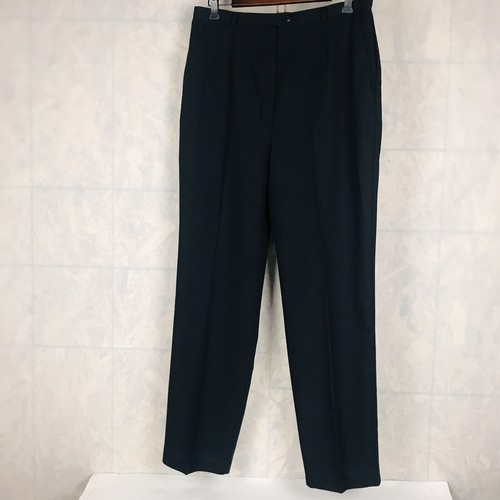 Sag Harbor Dress Pants Womens 16 Black Tapered Leg High Rise Career Inseam 30.5