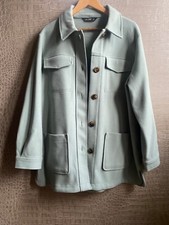 Shacket Coat Jacket Shirt Sea Foam Teal Mint Green Sage Zara Look L 14 16 18