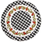 New Farmhouse WHITE BLACK CHECK RED BIRD CARDINAL TABLE MAT Round Doily 14"