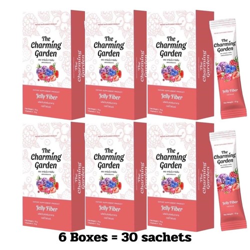 6 Boxes X The Charming Garden Jelly Fiber Detox Cleanse Colon Weight Management - Picture 2 of 8