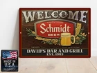 Personalized Schmidt Beer Welcome Vintage Reproduction 9"x12" Metal Bar Sign