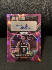 2023-24 PANINI PRIZM DRAFT PICKS TERQUAVION SMITH RC PURPLE CRACKED ICE AUTO /99