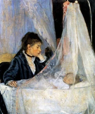 THE CRADLE MATERNAL MOTHER CHILD BABY SLEEPING PAINTING BY BERTHE MORISOT REPRO
