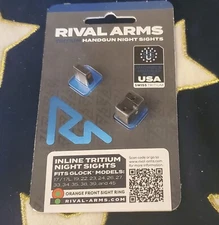 RIVAL ARMS Tritium Night Sights Set Glock 17 19 22 23 24 26 Orange Front Sight