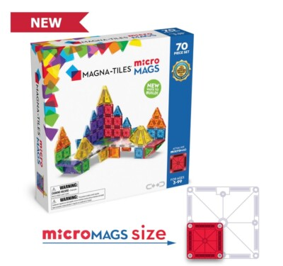 #ad MAGNA TILES Micromags 70 Piece Deluxe Magnetic Construction Set $35.99