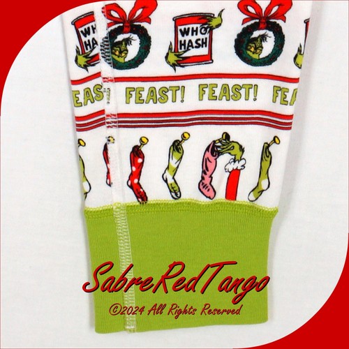 NWT HANNA ANDERSSON DR SEUSS WOMENS ORGANIC LONG JOHNS PAJAMAS GRINCH L 12 14 - Picture 8 of 8