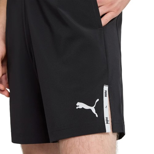 NUEVO Pantalones Cortos Para Hombre Puma Negros Tejidos Activos Talla Mediana Con Entrepierna de 7" - Imagen 6 de 11
