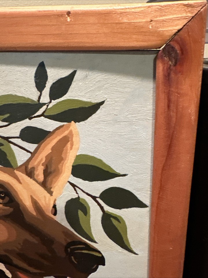 Vintage German Shepherd Dog Paint By Number Framed 1960’s Art PBN