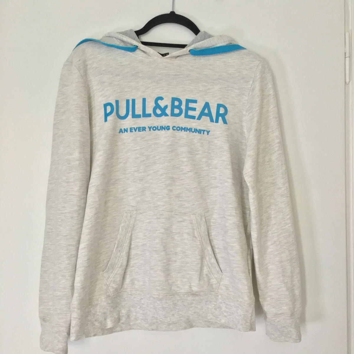 pull and bear light grey hoodie sweater | eBay