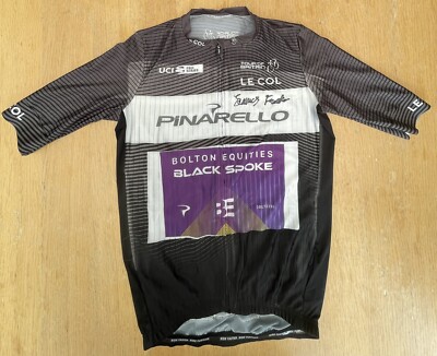 LE COL JAMES FOUCHE signiertes BLACK SPOKE UCI TOUR OF BRITAIN Team Trikot S neu ohne Etikett