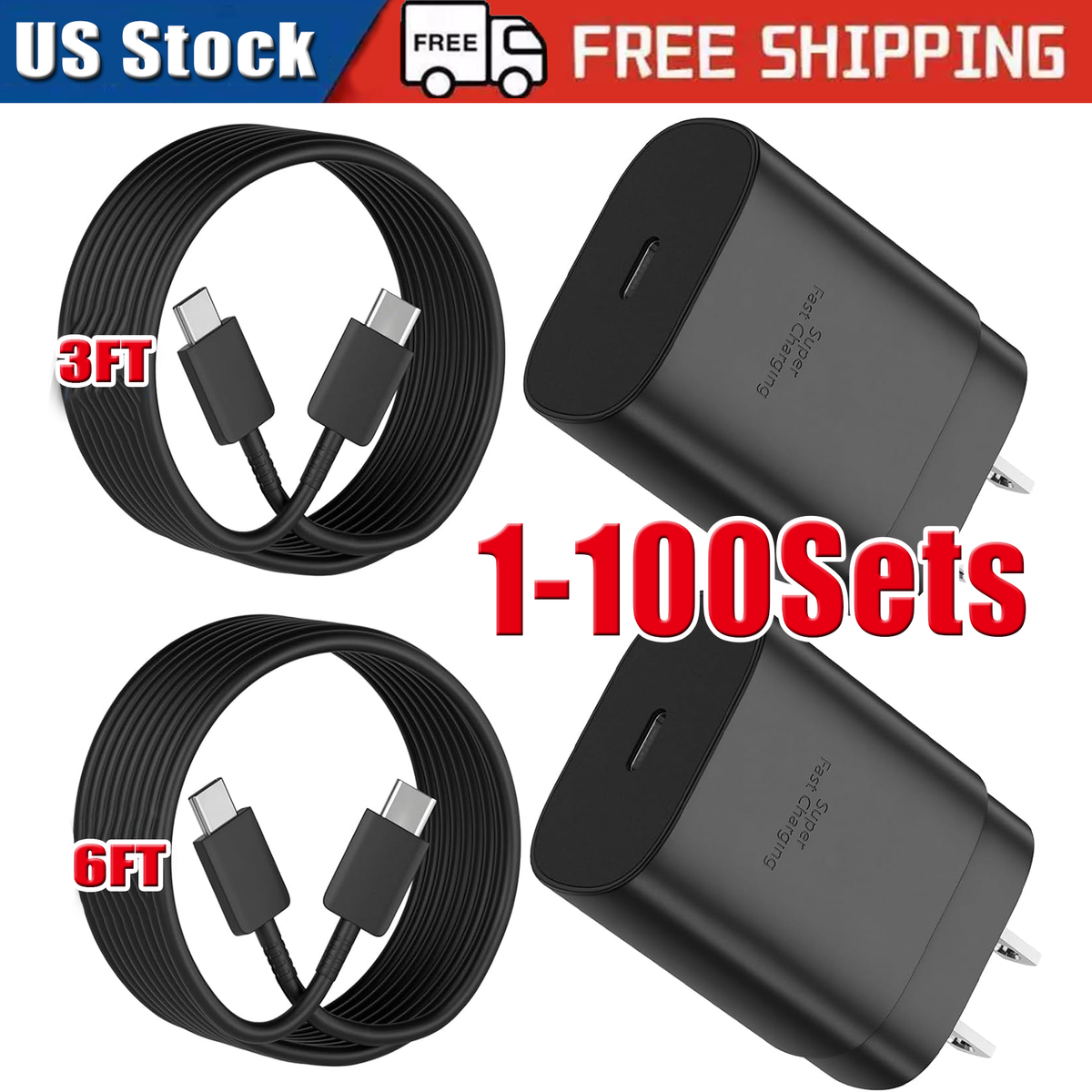 25w Type USB-C Fast Wall Charger+6FT Cable For Samsung Galaxy S20 - Main Image