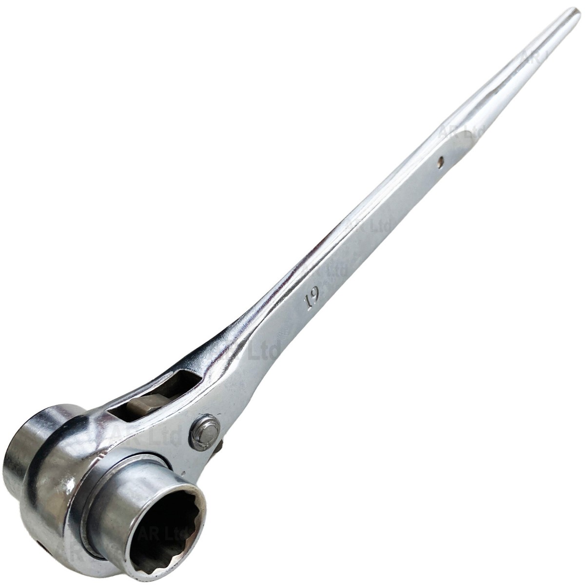 Qudubuy 2-Pack 19mm X 22mm Ratchet Podger Wrench – Hexagon Scaffold Socket, Hammerable High Carbon Steel, Thumb Reverse, Tapered End For Prying