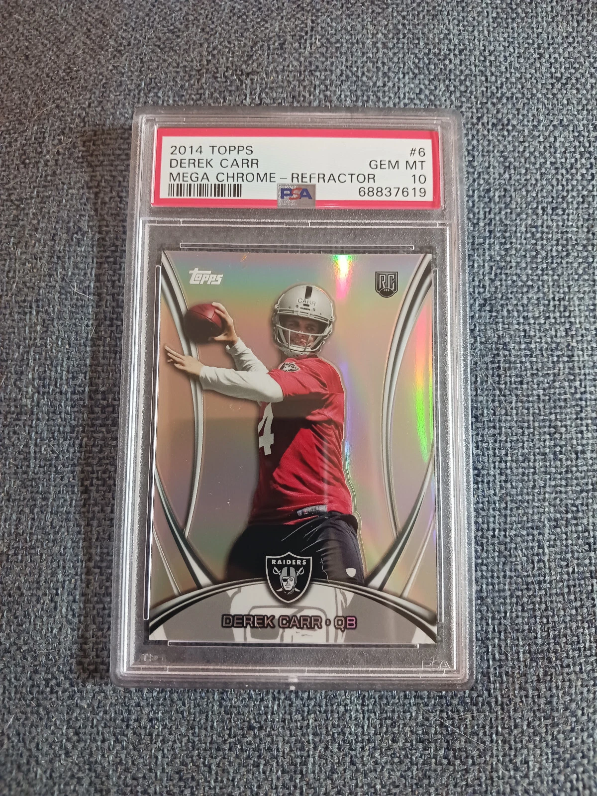Derek Carr Topps Mega Chrome #6 Refractor