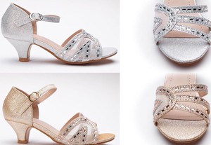 gold flower girl sandals