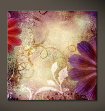 VIOLET SPRING Leinwand Bild Violet Rot Wandbild Deko Kunstdruck Bilder Modern XL