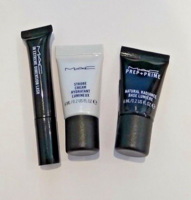 MAC SAMPLES SET ~~PREP+PRIME BASE & STROBE CREAM & IN EXTREME DIMENSION MASCARA 