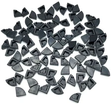Lego 100 New Black Tiles Round 1 x 1 Quarter Flat Smooth Pieces Parts