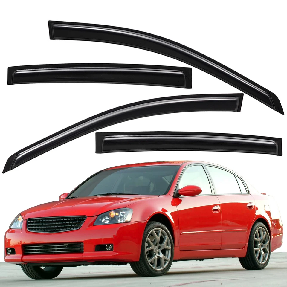For 2002-2006 Nissan Altima Tape-on Window Visors Rain Guards Wind Deflectors Foto 3 de 4