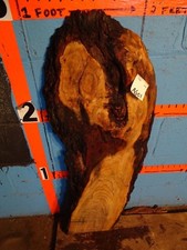 A601 1 3/16" THICK cherry burl live edge slab shelf end table bench