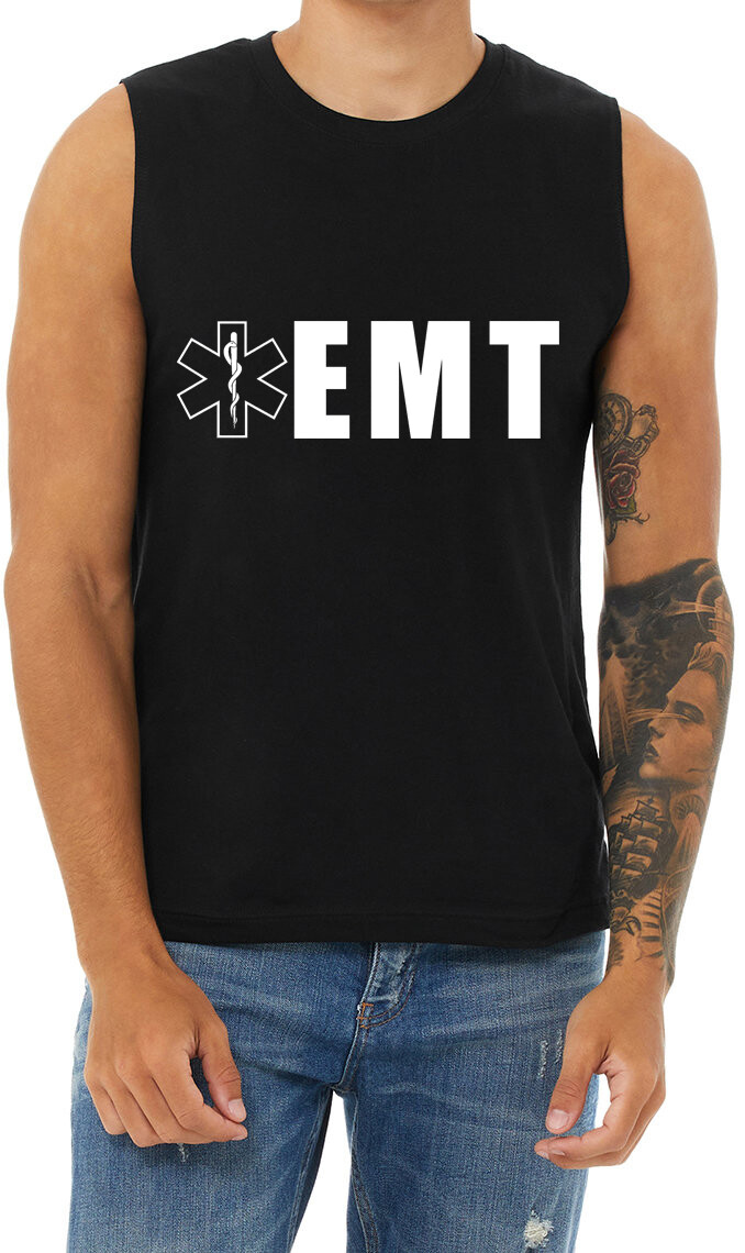 EMT T-shirt Muscle Tee Sleeveless Mens Graphic Tees Uniform Gear Accessories-image