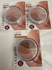 3 X Covergirl Clean Glow 120 SPICES Matte Bronzer Blusher  0.42oz 3 In 1