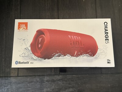 JBL Charge 5 Portable Bluetooth Waterproof Speaker with Powerbank - RED - NEW