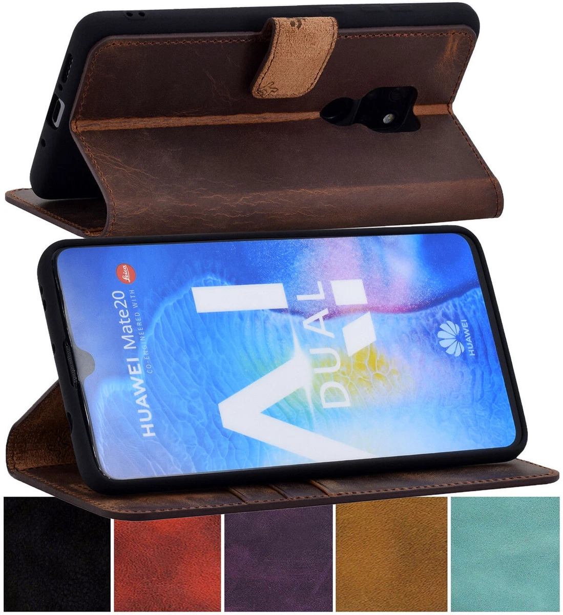 Étui De Ceinture/housse Multiusages 4 Compartiments Pour Huawei Mate 20X (écran 7.2 Pouces) - Nylon étanche - Noir