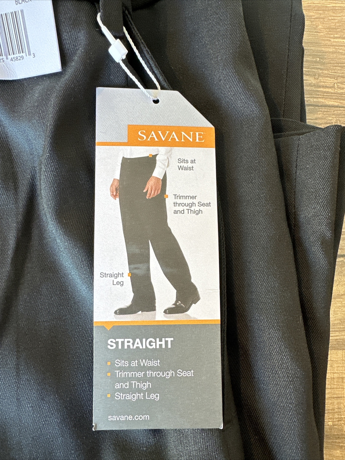 Men’s Savane Flat Front Performance Pants 44 X 28 Perm Crease Straight