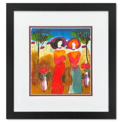 Moshe Leider, Framed Original Mixed Media Watercolor Painting, Hand Signed