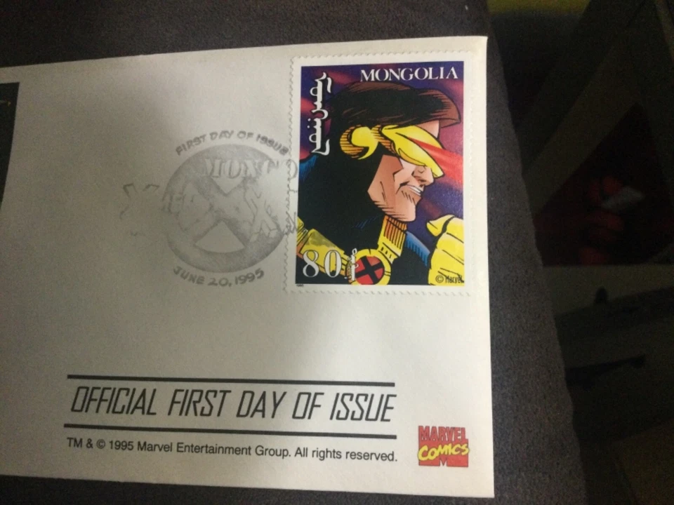 MARVEL X-MEN ЦИКЛОП МОНГОЛЬСКИЙ ПЕРВЫЙ ДЕНЬ ВЫПУСКА МАРКИ И КОНВЕРТ 06/20/1995 - Изображение 4 из 4