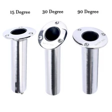 2 Pack Stainless Steel Flush Mount Boat Fishing Rod Pole Holder 15/30/90 Degree