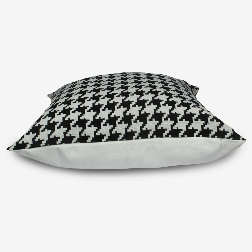 Houndstooth pillow cushion covers black euro sham cover decorative throw pillows - Image 2 of 4