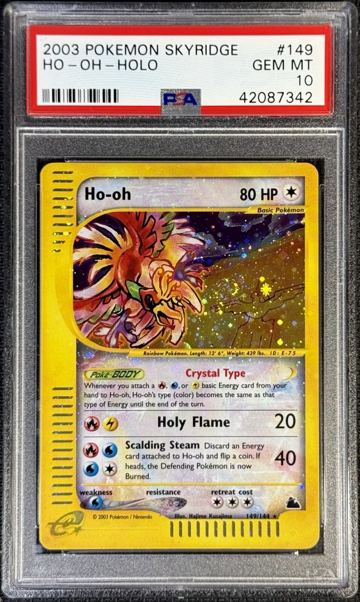 Pokemon Ho-Oh Skyridge Crystal Holo Rare #149 PSA 10 🌀DOUBLE