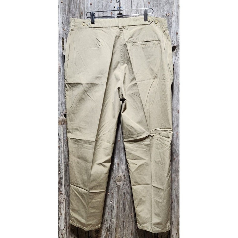 women's WOOLRICH Khaki CANAL Pants adjustable waist flat front Size 16
